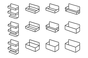 Organizers vector magnetic storage fridge organizer metal shape simple precise rectangular icon
