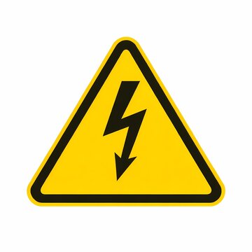 High Voltage Warning Sign &ndash; Electrical Hazard Triangle Safety Symbol