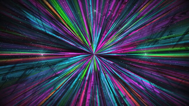 Abstract Multi Color Light Rays Speed Warp Exploding Seamless Loop　抽象的な多色の光線 スピードワープの爆発 シームレスループ背景動画