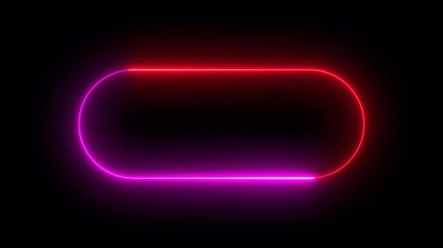 Rectangle animation glowing neon frame background , Neon line box animation, Square rectangle picture frame glowing neon animation on trasparent background.