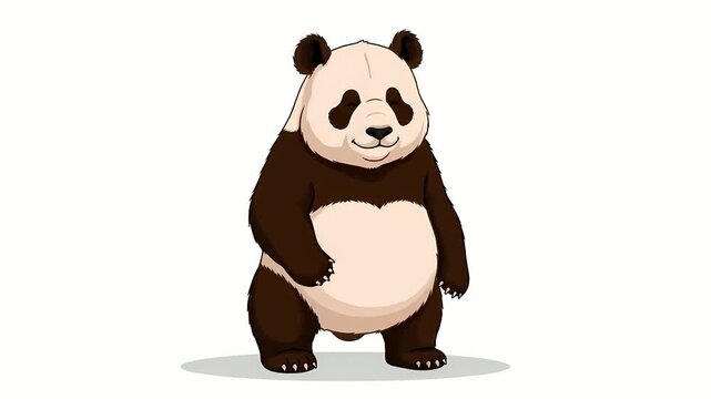 Adorable illustration of a standing panda with a white background, perfect for nature and animal themes