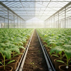 plants in a greenhouse