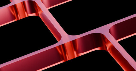 3d abstract red glass square grid background