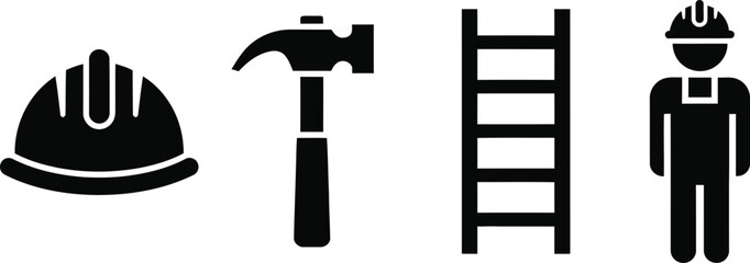 Construction worker safety icons