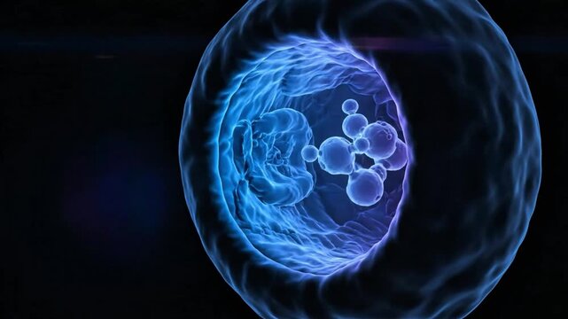 3D Scientific Illustration of ATP Molecule Energy Transfer in Cell