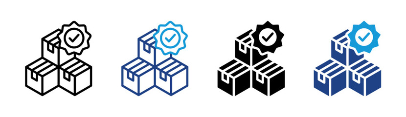 Package Approval icon set multiple style collection