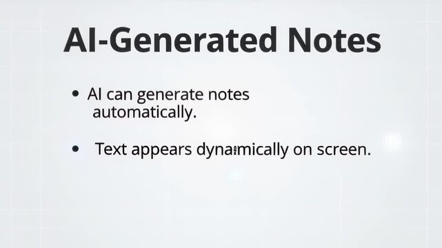 Slide illustrating AI-generated notes with automated text appearing on screen during a presentation.