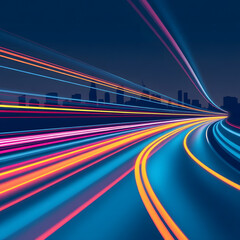 light trails on the road