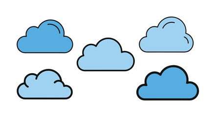 Obraz premium Cloud Line art creative tone color illustration