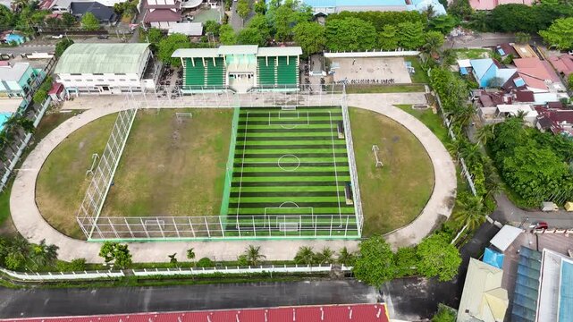 Mini Soccer in Banjarmasin South Kalimantan from above with the football field clear