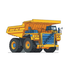 Obraz premium Large Yellow Mining Dump Truck Vehicle.