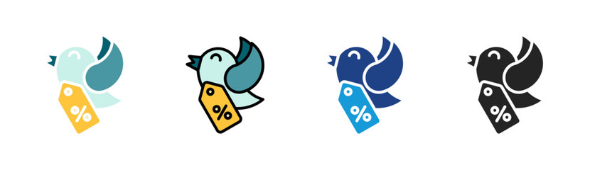 Discount Tag icon set multiple style collection