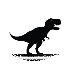 Vector illustration icon silhouette of a tyrannosaurus rex dinosaur standing on its hind legs with open mouth © Bar
