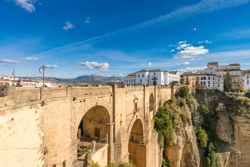 Wandcirkels Ronda Puente Nuevo The Puente Nuevo bridge in El Tajo gorge in Ronda town in Spain  © Pawel Pajor