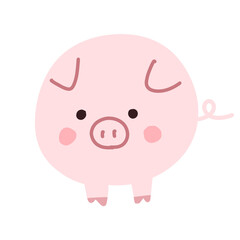 Fototapeta premium Cute kawaii pig cartoon icon