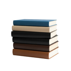 Fototapeta premium Stack of colored books isolated on transparent background