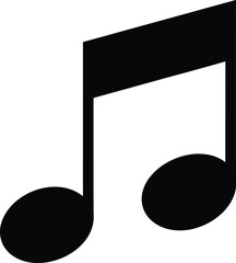 music note quarter silhouette vector illustration on transparent background