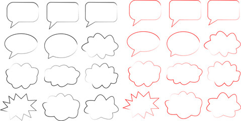 Obraz premium Various speech bubbles and thought balloons in different styles are shown