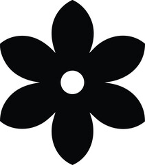 flower eight petals silhouette vector illustration on transparent background