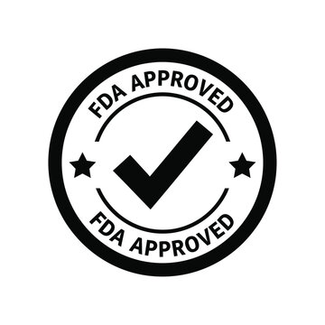 Vector illustration icon fda approved stamp or label with checkmark