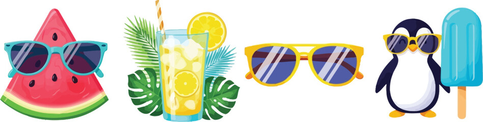 Summer icon set with 4 elements © MSTMANWARA