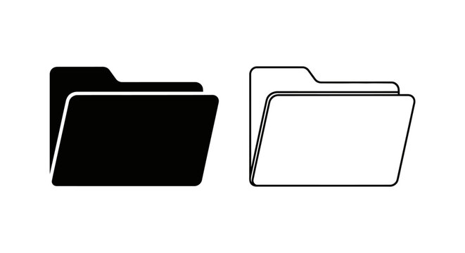 Folder icons set, minimalist folder design, flat folder symbols, modern folder icons Vector