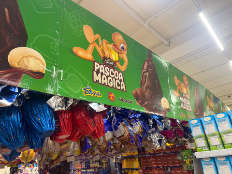 Easter Egg Promotion at Supermarket in Belo Horizonte Brazil, Carrefour