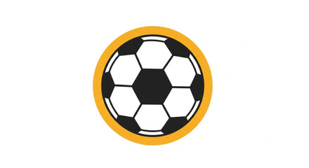 Obraz premium Minimalist Soccer Ball Icon in Yellow Circle