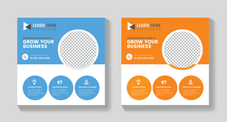 Corporate Social Media Post Template, Modern Business Marketing Social Media Layout, Facebook business template, Instagram corporate post, LinkedIn marketing design,