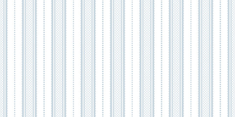 Obraz premium Lacy vertical blue stripes seamless pattern vector overlay isolated background