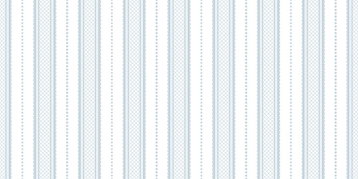 Lacy vertical blue stripes seamless pattern vector overlay isolated background
