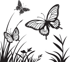 butterfly and flowers