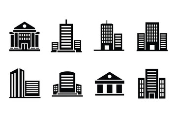 Building Icons - Architecture, City, Office, Bank