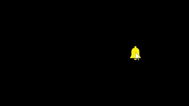 Subscribe Reminder and Like Button Click Animation with Mouse Cursor Alpha Channel