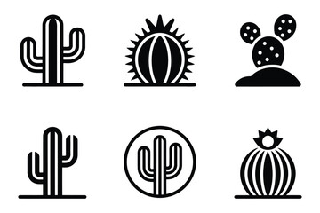 Cactus Icons - Desert Plant, Succulent, Nature