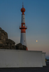 Fototapeta premium Historic lighthouse in the harbor of Bremerhaven.