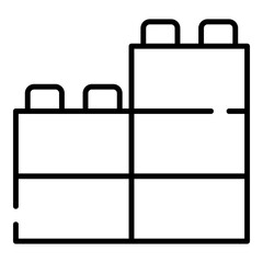 Building blocks black line icon