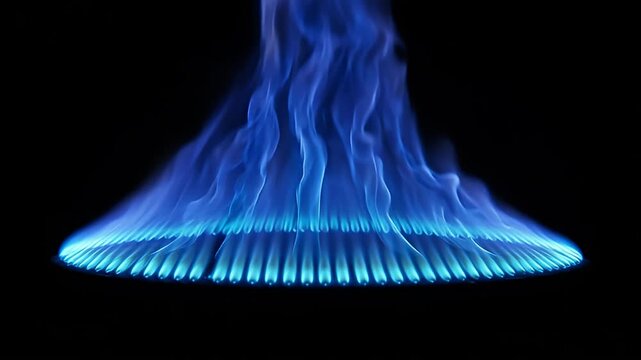 Striking image capturing the beauty of a blue flame on a gas burner
