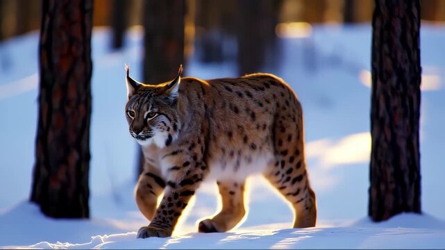 lynx in the snow