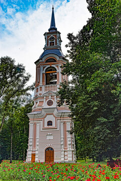 Bell tower of Transfiguration church, constructed in 1789. City Ostashkov, Russia	