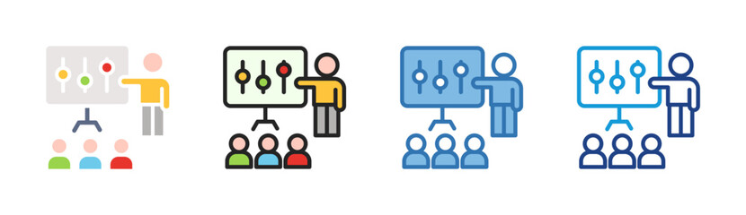 Class Training icon set multiple style collection © Elzicon