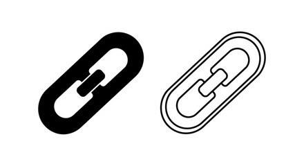 Obraz premium Black and white clipart of two different styles of paperclips Vector