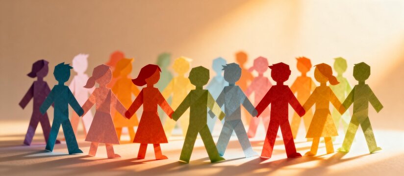 Colorful Paper Cutout Figures of Children