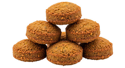 Crispy Golden Falafel Stack Isolated On Black