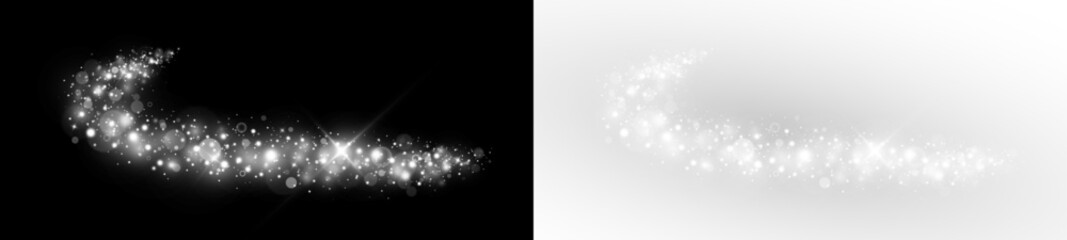 Shimmering comet with radiant trails and sparkling stardust. © FlammaChe