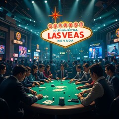 Fototapeta premium a poker tournament in Las Vegas