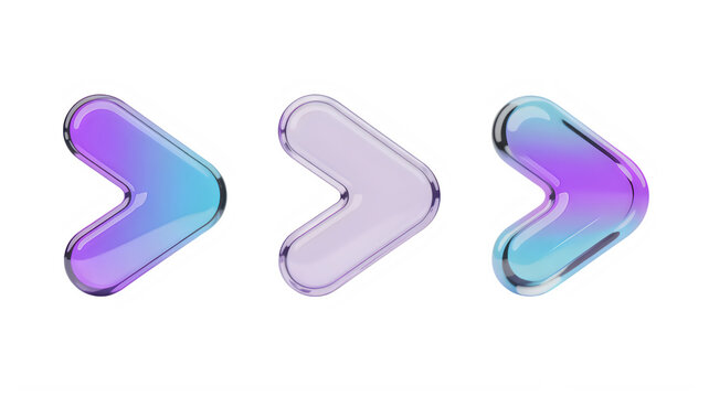 Gradient arrows icon set purple blue ui elements vector graphics isolated on transparent background