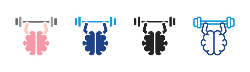 Fototapeta premium Brain Training icon set multiple style collection
