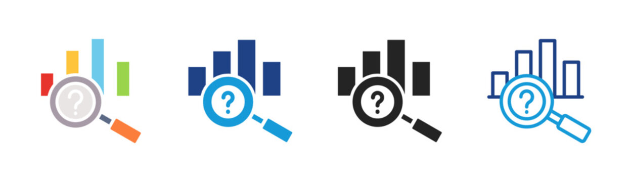 Data Analysis icon set multiple style collection
