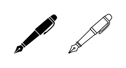 Fototapeta premium Elegant fountain pen and stylus for digital drawing and writing Vector